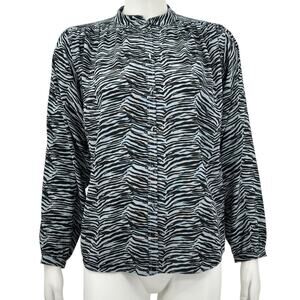 Rebecca Taylor Black and White Zebra Print Button Down Shirt